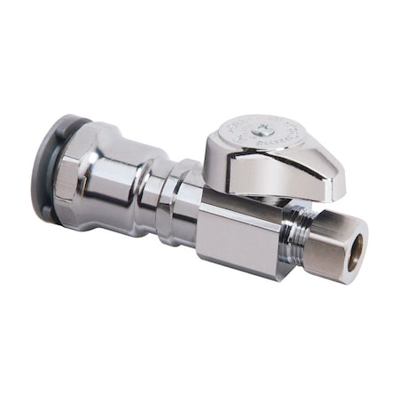 B & K BrassCraft 1/2 in. MPT outlets X 3/8 in. Brass Shut-Off Valve G2PS14X C1